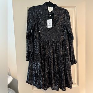 NWT Sail to Sable Black Sequin Dresd